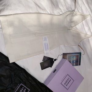 herve leger bandage dress white size small